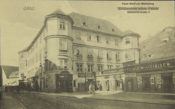 Palais Wertl von Wertlsberg, Mariahilferstr. 20/22 um 1900
