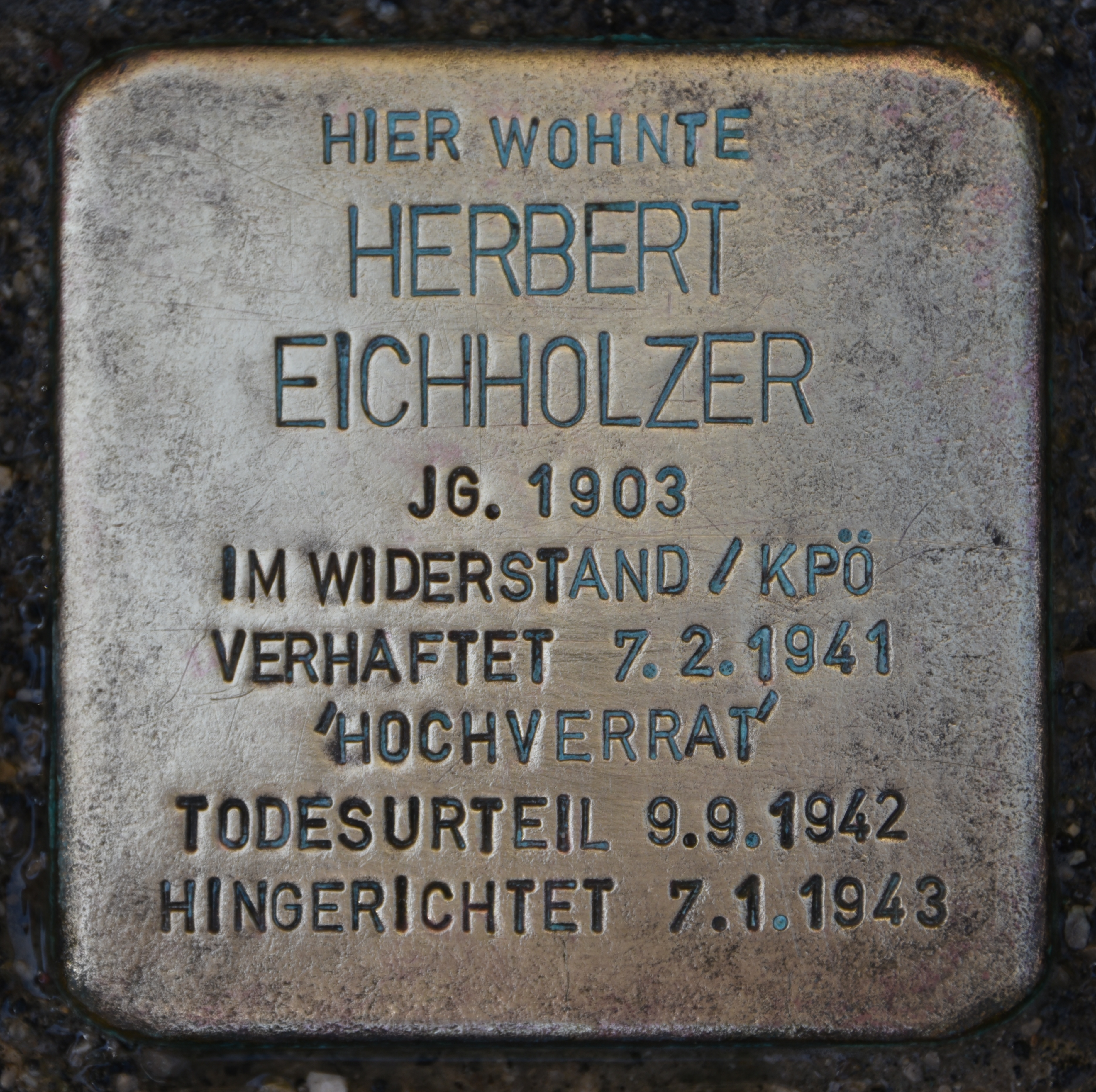 Stolperstein_H._Eichholzer (Foto Christian Michelides)
